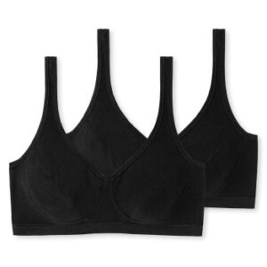 Schiesser Bh 2P 95-5 Organic Cotton Bustier With Cups Sort bomuld A 70 Dame
