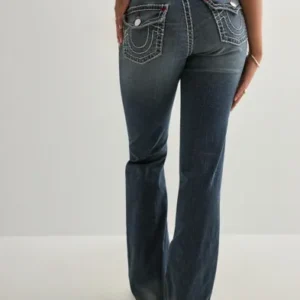 True Religion - Blå - Becca Mr Bootcut Flap Sup T