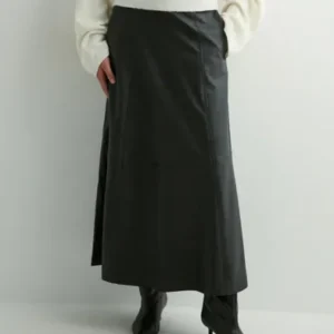 Vero Moda - Sort - Vmolive Hw Coated Ankle Skirt Prm