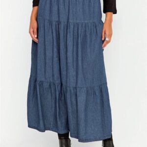 Volantnederdel i denim