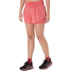 ASICS 2i1 3.5 Inch Shorts Str. M i Dark Pink Clay - Ideelle til løb og træning