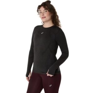 ASICS Road Seamless LS Top Sort XS Dame - Ideel til løb og træning med komfortabel pasform