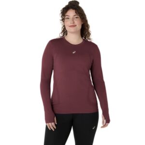 ASICS Road Seamless LS Top Str. S Dame - Rød trøje til komfortabel løbetræning