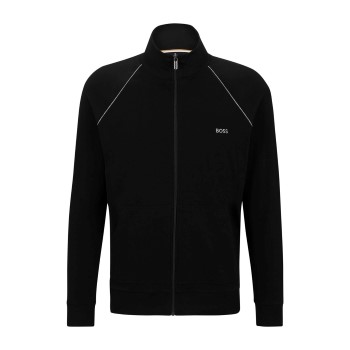 BOSS Mix and Match Zip Jacket Sort bomuld Medium Herre BOSS Mix and Match Zip Jacket Sort bomuld Medium Herre