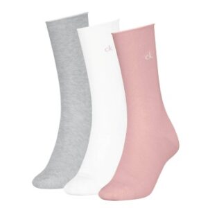 Calvin Klein Strømper 3P Classic Socks For Women Rosa/Grå Str 35/38 Dame