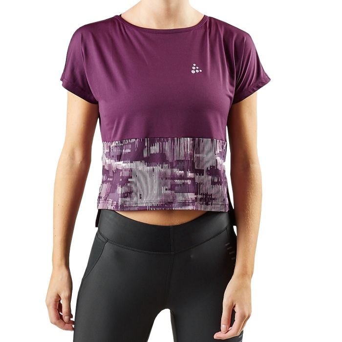 Craft Lux SS Tee M Dame - T-shirt i Tune/misty til komfortabel løbetræning Craft Lux SS Tee M Dame - T-shirt i Tune/misty til komfortabel løbetræning