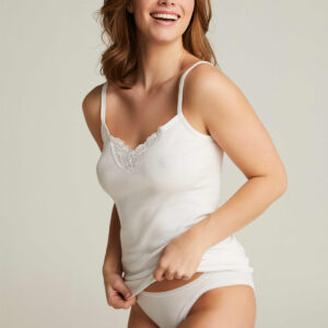 Femilet Debbie top, hvid, Størrelse: 40, Dame