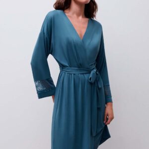 Femilet Josie kimono, blå, Størrelse: 40, Dame