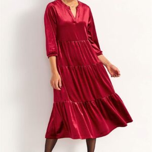 Fløjlskjole med volant