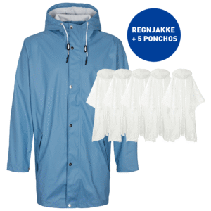H2o Salhus Ii Regnjakke + 5 Regn Ponchos Unisex Xs Blå