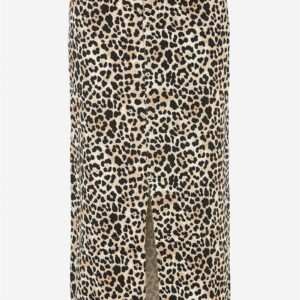 Lang, leopard twillkjole