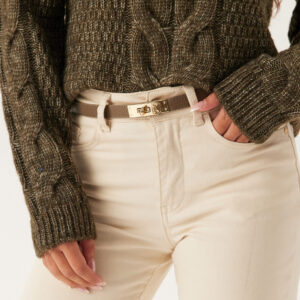 Leather Belt With Turn Lock