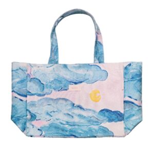 Maanesten - Taske - Big Canvas Totebag Moonshine Rose - Blue