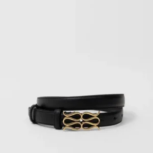 Malina - Sort - Monogram Leather Belt