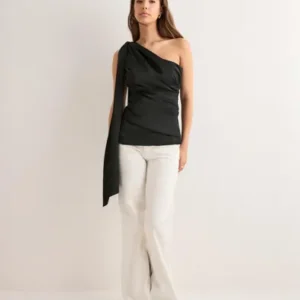 Malina - Sort - Nelly Draped One Shoulder Top