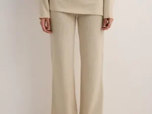 Nelly - Beige - Effortless Knit Overlay Pants