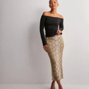 Nelly - Beige - Mesh Midi Skirt