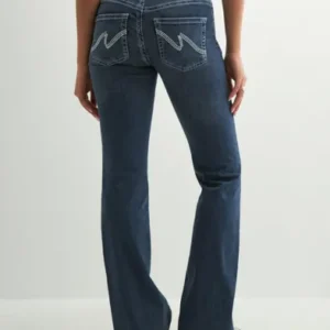 Nelly - Blå - Low Waist Bootcut Stitch Jeans