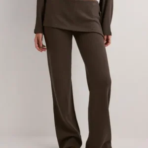 Nelly - Brun - Effortless Knit Overlay Pants