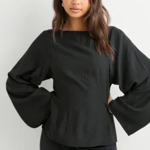 Nelly - Sort - Volume Sleeve Blouse