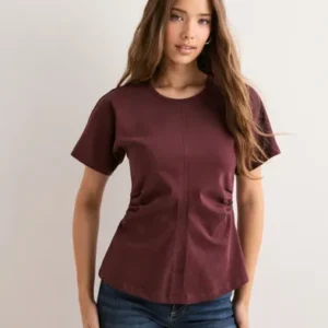 Only - Brun - Onlmarie Life S/S Ruching Top Jrs N