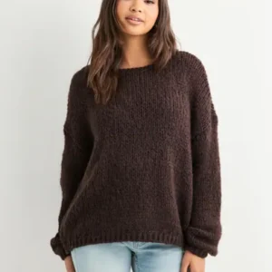 Only - Brun - Onlnordic Life Ls O-Neck Knt Noos