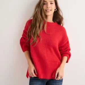 Only - Rød - Onlmaggie Life Ls Loose O-Neck Cc K