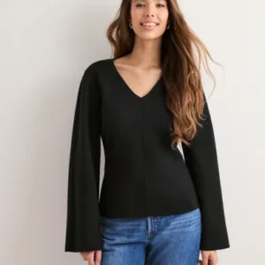 Only - Sort - Onlviola Ls Fit V-Neck Knt