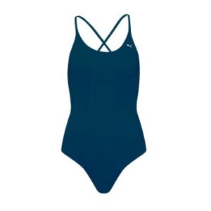 Puma V-Neck Padded Swimsuit Marineblå Medium Dame