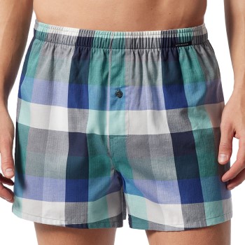 Schiesser 2P Fun Prints Boxer Shorts Blå/Grøn bomuld Medium Herre Schiesser 2P Fun Prints Boxer Shorts Blå/Grøn bomuld Medium Herre