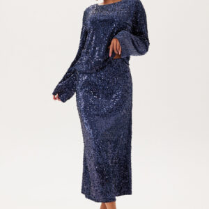 Sequin A-line Midi Skirt