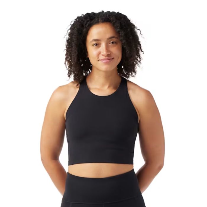 Smartwool Active Crop Bra Dame BH i Sort - Komfortabel støtte til løb og træning Smartwool Active Crop Bra Dame BH i Sort - Komfortabel støtte til løb og træning