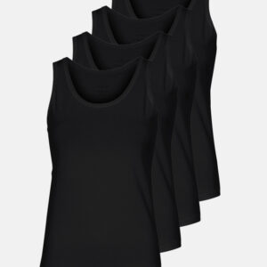 Stroptop 4-pak | GOTS bomuld | Sort