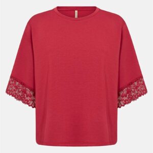 Superblød jerseytop med blonde