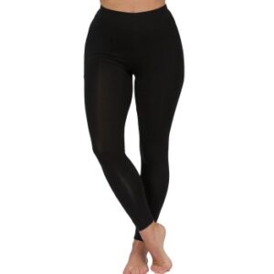 Trofe Bamboo Solids Leggings Sort Bambus Large Dame