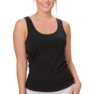 Trofe Basic Top 2P Sort bomuld 3XL Dame