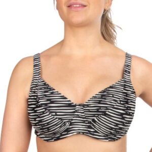 Trofe Graphic Nice Underwired Bikini Bra Sort/Hvid C 38 Dame