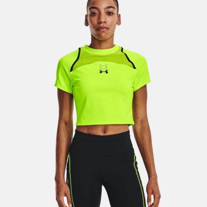 Under Armour Run Anywhere Crop T-shirt - Str. L, Gul | Komfortabel & Åndbar til Dame Under Armour Run Anywhere Crop T-shirt - Str. L, Gul | Komfortabel & Åndbar til Dame