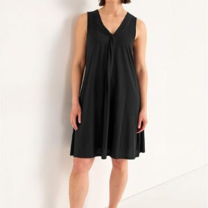 V-udskåret, ærmeløs jerseykjole