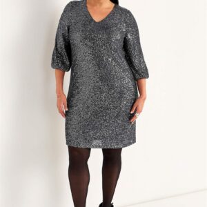 V-udskåret pailletkjole