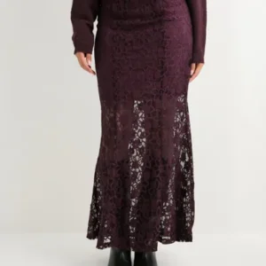 Vero Moda - Rød - Vmmeta Lace Hw Ankle Skirt Wvn Ga