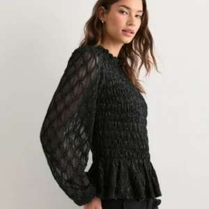 Vero Moda - Sort - Awnolita Ls High Neck Smock Top