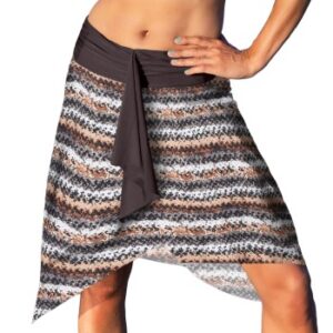 Wiki Puerto Rico Skirt Dress Brun mønstret nylon Large Dame