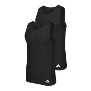 adidas 2P Active Flex Cotton Ergonomic Tank Top Sort bomuld Large Herre