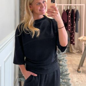 Continue - Bluse - Jessie Blouse - Black Lurex (OBS! 1-2 hverdages ekstra levering)