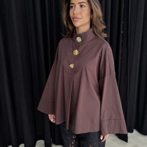 Continue - Bluse - Klara High Neck - Dark Brown