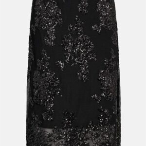 Festkjole med blonde og perlebroderi