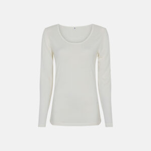 Langærmet t-shirt | Økologisk uld | Ivory