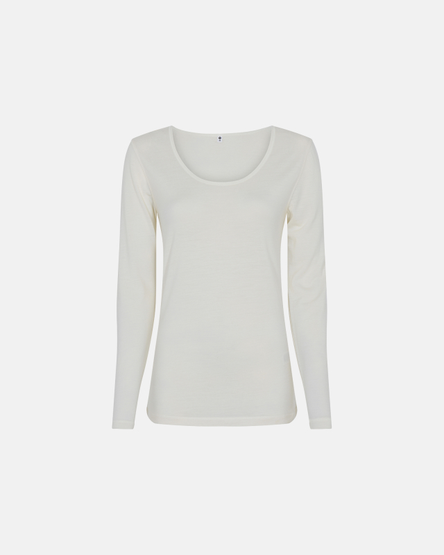 Langærmet t-shirt | Økologisk uld | Ivory Langærmet t-shirt | Økologisk uld | Ivory