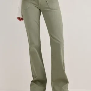 Nelly - Grøn - Super Low Heart Pocket Bootcut Jeans